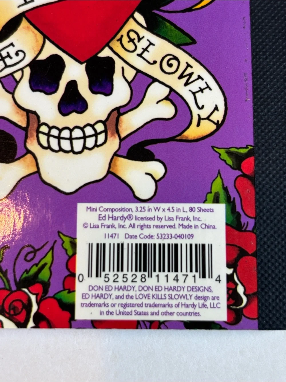 Ed Hardy x Lisa Frank Mini Composition Notebook Love Kills Slowly New Set of 2